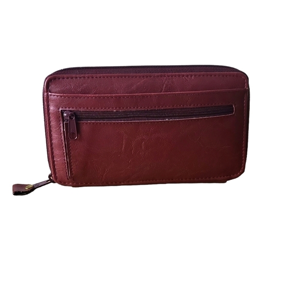 Capezio 1887 Burgundy Zip Around Wallet - Picture 2 of 6